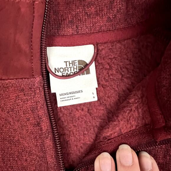 The North Face Glacier Fleece Quarter Zip Men's L Cordovan Heather NWT - Picture 3 of 10